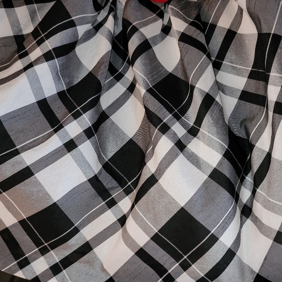 π Gymboree Holiday Black White Plaid Dress W/Red Bow Crinoline 5T - Picture 2 of 7